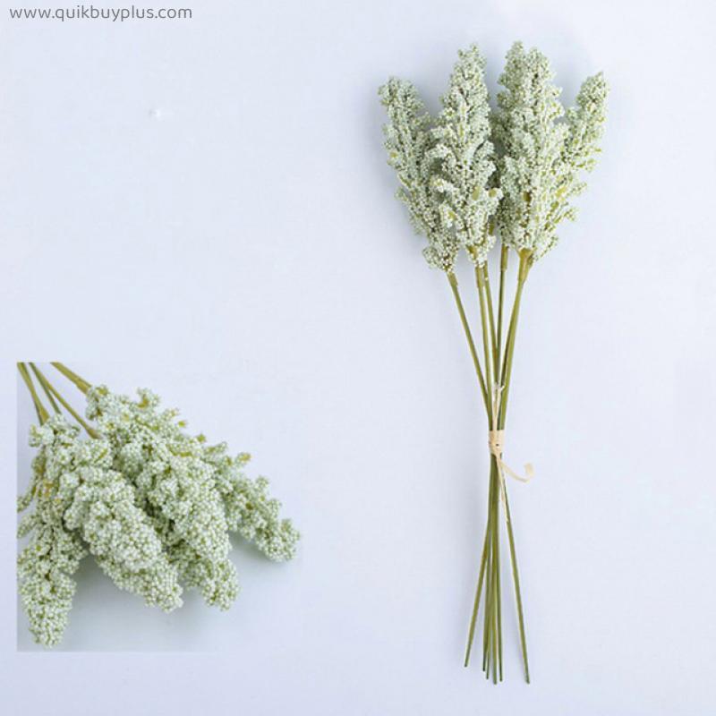 6Pcs Lavender Wheat Ears Artificial Flowers Simulation Corn Ears Home Decor Fake Flowers Foam Plants Wedding Decor Accessories