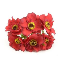 6pcs/lot Mini Silk Artificial Poppy Flower Bouquet  For Wedding Decoration Diy Scrapbooking Handmade Garland Craft Fake Flower