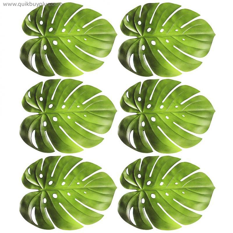 6pcs Artificial Monstera Leaf Shape Placemats Anti-slip Table Mat Party Decors