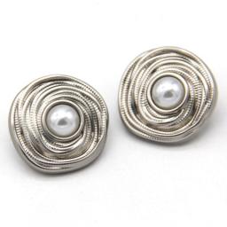 6pcs Vintage Pearl Jewelry Metal Women Buttons For Clothing Coat Jacket Cuff Dress DIY Decorative Sewing Accessories Wholesale