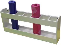 7 Compartment Wood Foam Roller/Yoga Mat Holder Stand, Freestanding Mats/Rugs Storage Organizer Shelf Rack, School/Kindergarten/Gym (Color : Natural)