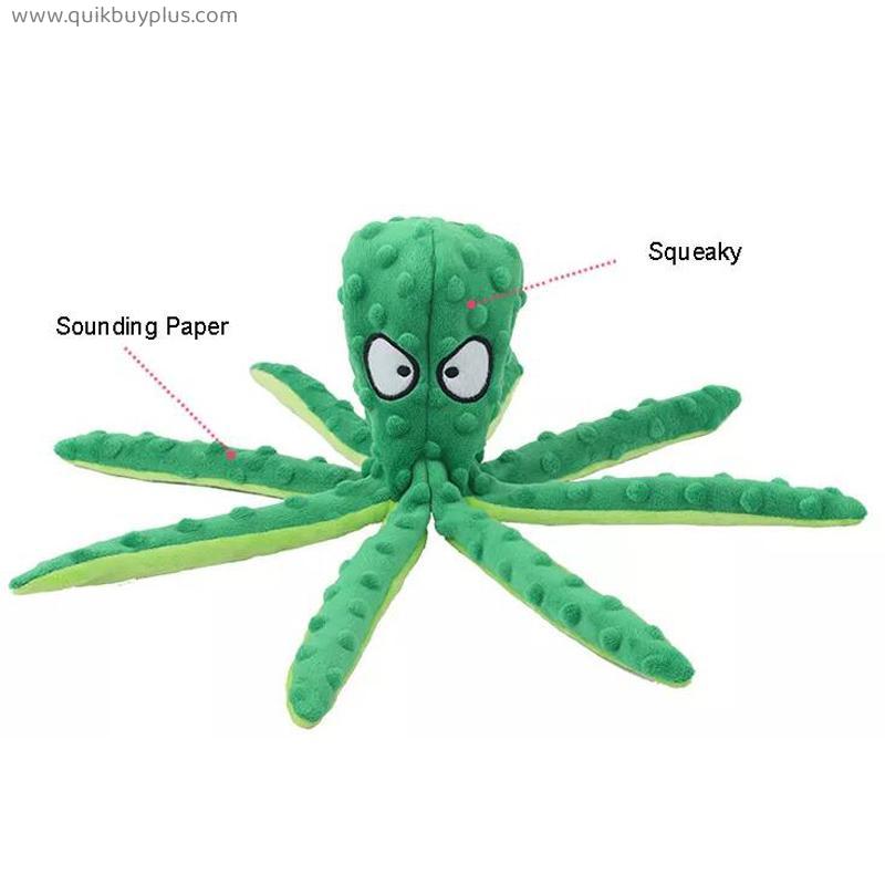 8 Legs Octopus Soft Stuffed Plush Dog Toys Outdoor Dog Interactive Toy Squeaky Dogs Toy