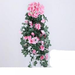 80cm Artificial Flowers Plants Creeper Rose Leaf Ivy Vine For Home Wedding Decor Wholesale DIY Hanging Garland