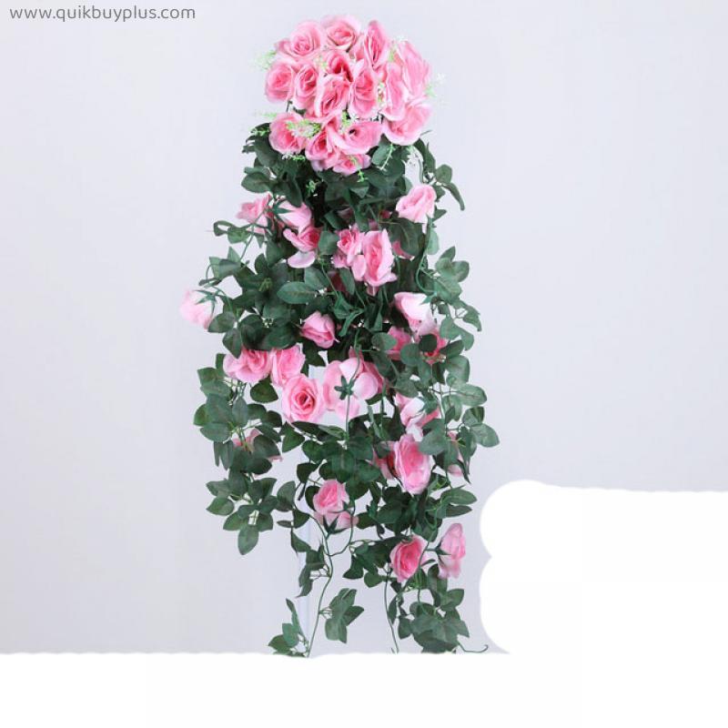 80cm Artificial Flowers Plants Creeper Rose Leaf Ivy Vine For Home Wedding Decor Wholesale DIY Hanging Garland