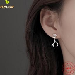 925 Sterling Silver Cat Paw Earrings For Women Sweet Girl Fine Jewelry 2021 New Fall Arrival