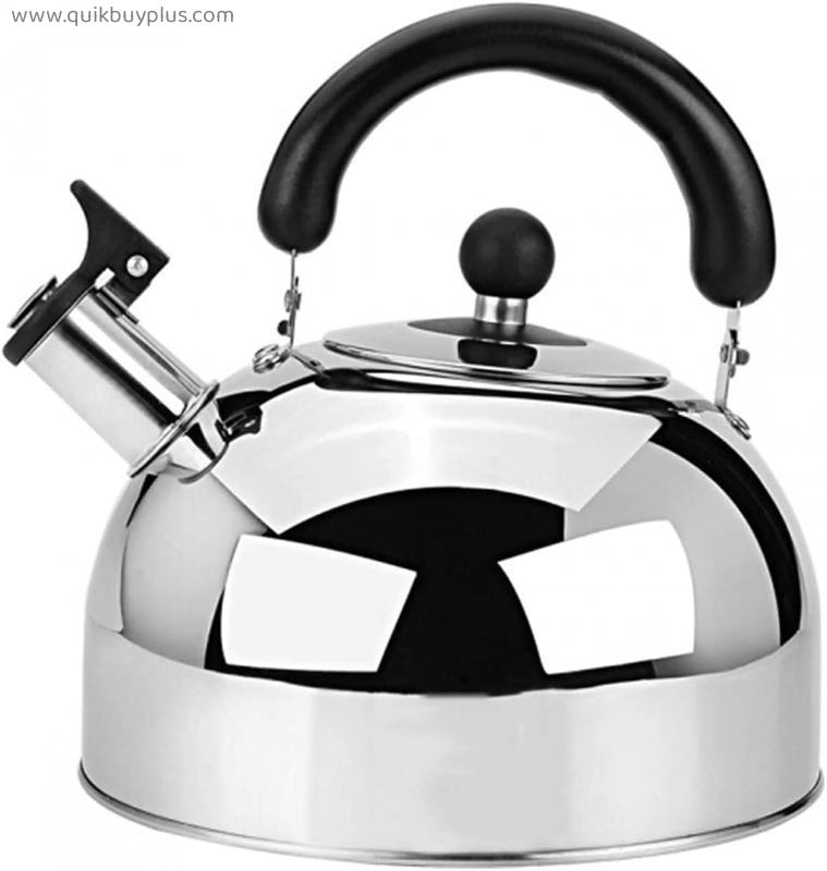 AWAING Kettle for Gas Hob Stainless Steel Whistle Tea Kettle Teapot with Heat-Resistant Handle and Straight Pour Nozzle Camping Kettle for Gas Stove(Size:6L)