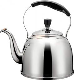 AWAING Kettle for Gas Hob Stainless Steel Whistling Kettle for all Stovetops with Ergonomic Handle and Filter Design Camping Kettle for Gas Stove(Color:Silver;Size:5L)