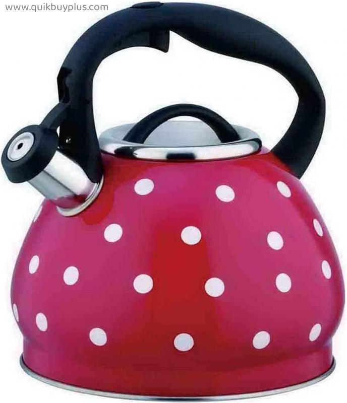 AWAING Stove Top Whistling Kettle Universal Stainless Steel Teapot Whistling Teapot for Stove Easy to Clean and Durable Coffee Pot Kettle for Gas Hob(Color:Black)