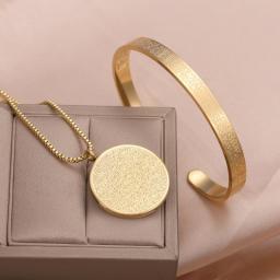 AYATUL KURSI Necklaces Bracelet Custom Stainless Steel Pendants For Women Necklaces Gold Jewelry Islam Muslim Arabic Jewelr Gift