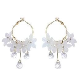 Acrylic Water Drop Women Dangle Earrings Crystal Flower Long Pendant Earrings For Women jewelry