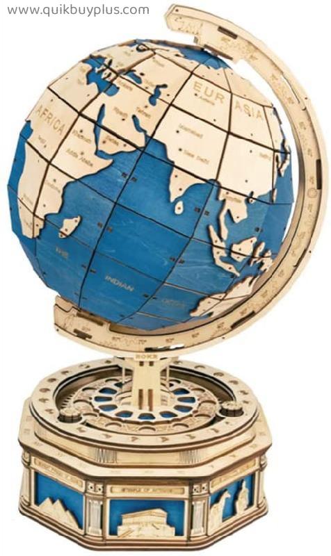 Aida Bz 3D Jigsaw Earth Model, Wooden Mechanical Construction Kit Adult Puzzle 3D Game 11.4 X 12.7 X 20.4 in