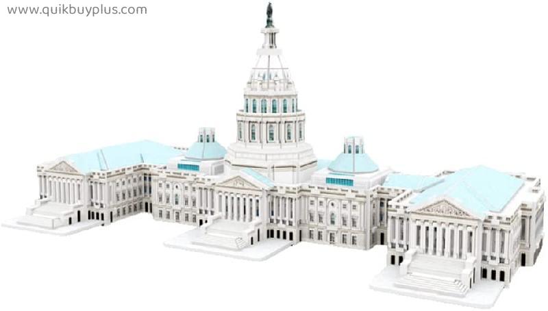 Aida Bz 3D Puzzle, Congress Building Assembly Model kit DIY Architectural Model Youth Bathroom Toy Gift Ornament