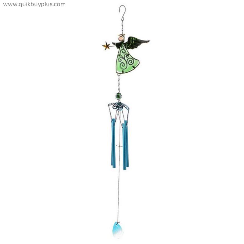 Angel metal craft wind chimes glass painted ornament family wind bell tube bell pendant