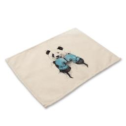 Animal painted cute bear print heat-resistant non-slip anti-fouling kitchen table placemats are easy to clean
