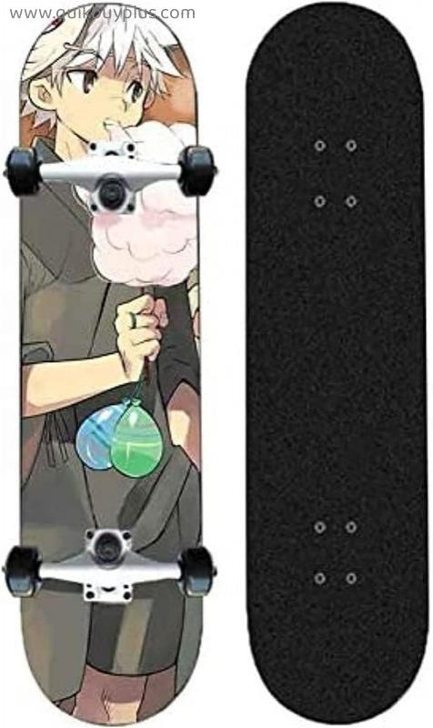 Anime Skateboards Naruto: Uzumaki Naruto Complete Skateboard 7 Layer Canadian Maple Double Kick Concave Skate Board Anime Fans Teens & Adults Favorite Gift