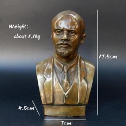 Antique Brass Greatest Russian Leader Lenin Bust Statue Bronze Character Figurines Vintage Desktop Ornaments Decorations Crafts