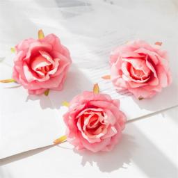 Artificial Flower 5pcs 4cm Silk Rose Flower Head Wedding Home Decoration Accessories DIY Wreath Gift Scrapbooking Craft Hotsale