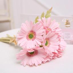 Artificial Flower PU Real Touch Gerbera Sunflower Fake Flowers Wedding Party Gift Home Decoration Aesthetic Room Decor Wall