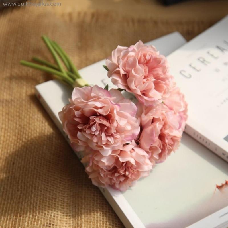 Artificial Flower Peony for Home Decoration Accessories Wedding Bouquet Bride High Quality Fake Dahlia Living Room