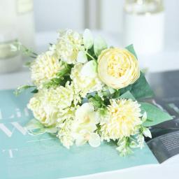 Artificial Flowers Rose Home Wedding Decoration Living Room Diy Crafts High Quality Fake Flowers Hybrid Bouquet