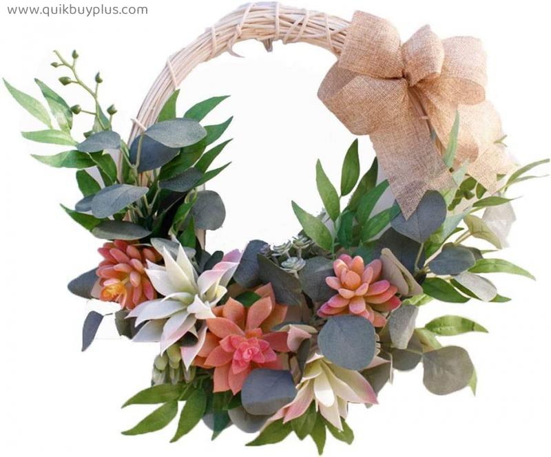 Artificial Flowers Wreath ，Succulent Plants Wreath,Semicircular Ornament for Home Shopping Mall Decoration
