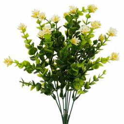 Artificial Flowers for Outdoors, Fake Yellow Bouquets for Decoration (6 Pack)