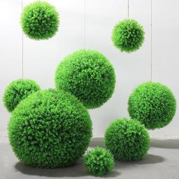 Artificial Hanging Plants Leaf Ball  Plastic Leaves Faux Plants  Living Room Mall Green Decoration