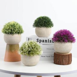 Artificial Plants Desktop Mini Potted Decoration Small Bonsai Northern European-Style Artificial Flower Pot Placed Flowers