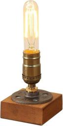 Auoeer Vintage Table Lamps Steampunk Water Pipe Desk Lamp Base With Switch For Bedroom Bedside Living Room Cafe Bar (Rust)