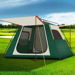 Automatic Pop-Up Tent with Extended Porch for 3-4 Person Sun Shelter Camping Tent Instant Tent for Outdoor and Hiking Traveling