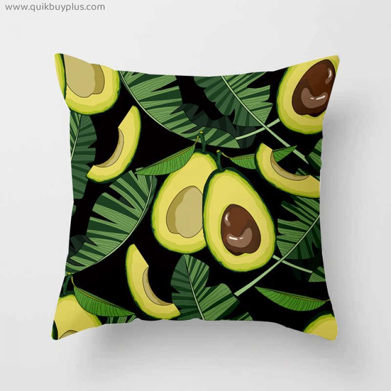 Avocado Fruit Print 45*45cm Pillowcase Bench Cushion Home Decor Removable and Washable Car Cushion Cover Pillow Cover Case