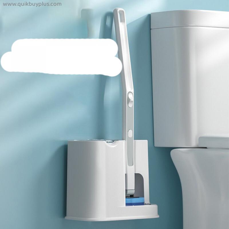 BAISPO Disposable Toilet Brush Wall-Mounted Cleaning Brush No Dead End Toilet Disinfection Kit Household Bathroom Accessories