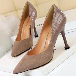 BIGTREE Shoes New Women Pumps Designer Shoes Stiletto High Heels Suede And Pu Leather Pumps Women Shoes Fashion Ladies Heels