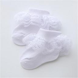 Baby Girls Boys Combed Cotton Socks Solid Casual Cute Eyelet Frilly Lace Socks Elastic Soft Socks Birthday Gift For Newborn Kids
