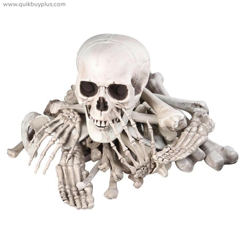 Bag of Skeleton Bones Skull 28pcs Set Prop Halloween Decoration Haunted House