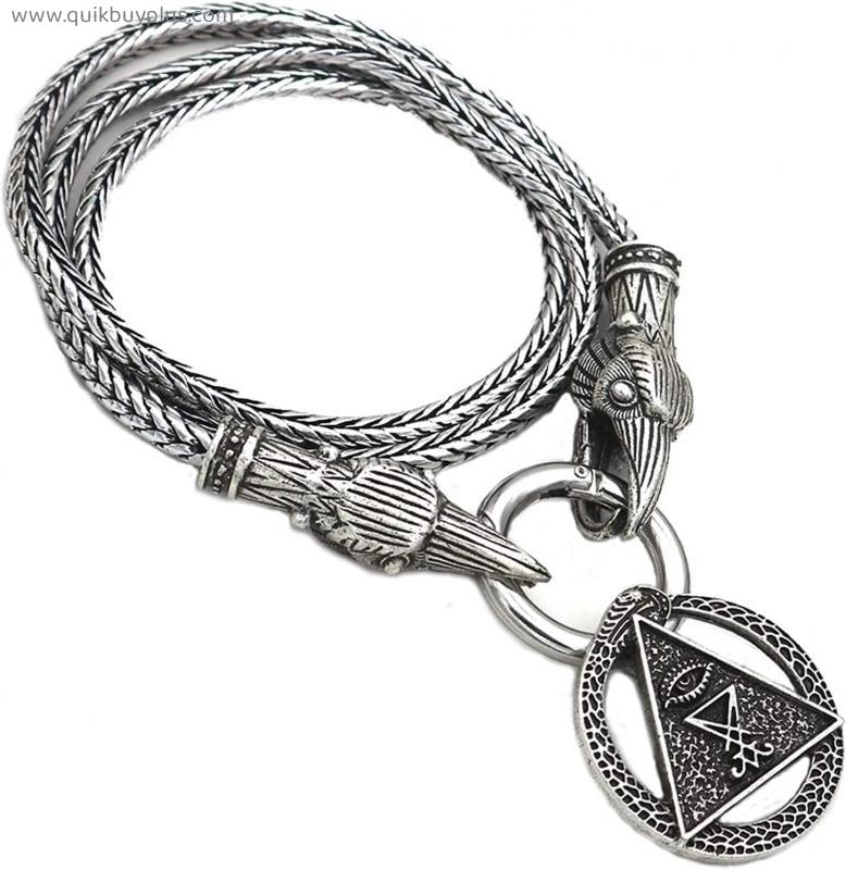 BaiJaC ZIRUIGONG Nhlzj Men's Viking Snake Shape Pendant Necklace Viking Mythology Cobra Pendant Men's Fashion Zinc Alloy Amulet Necklace Jewelry (Size : 80cm) 80cm (Size : 80cm)