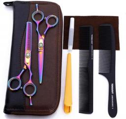 Barber Scissors 6-inch Hairdressing Scissors Set Flat Shears And Thin Scissors Home Haircut Hairdresser Use-Color_6_Inch_Suit
