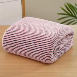 Bath Towel,Coral Fleece Deep Striped Towel Velvet Absorbent Towel Thick Soft Bathroom Facial Towel Comfortable Facial Wipes,Green