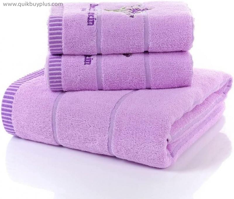 Bath Towel,New Lavender Bath Towel Set Plaid 1pc Bath Towel 2pcs Face Towels Bathroom Set,I,Towel Set 3pcs