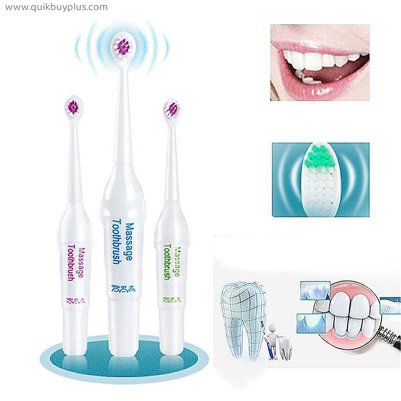 Battery Powed Electric Toothbrush With 3 Brush Heads Oral Hygiene Health Products