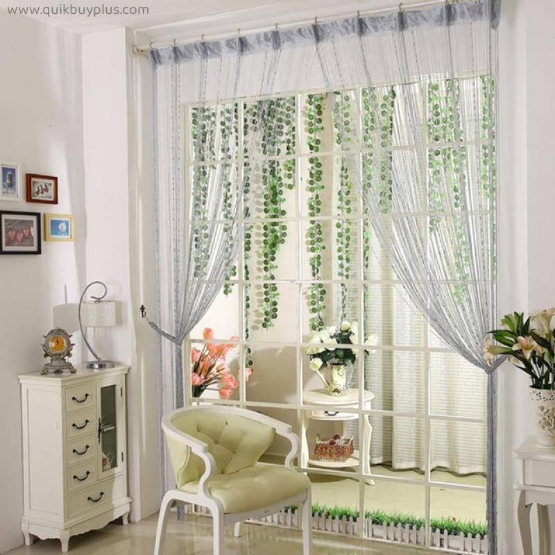 Beads Line Curtain Modern Yarn Dyed Curtains For Home Living Room Door Hotel Cafe Interior Decoration Solid Curtain