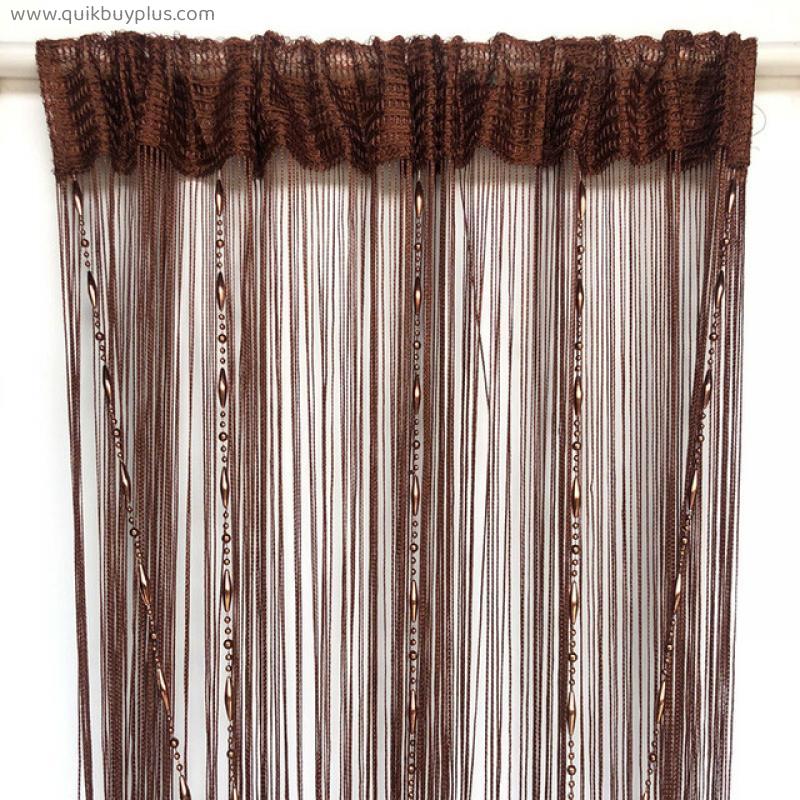 Beads Line Curtain Modern Yarn Dyed Curtains for Home Textile Living Room Door Hotel Cafe Interior Decoration Solid Curtain