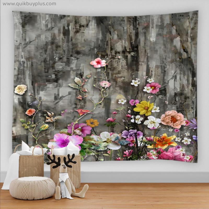 Beautiful Flower Stand Tapestry  3D Printing Asthetic Room Decor Living Room Wall Canvas Kawaii Wall Decor Art Beach Mat
