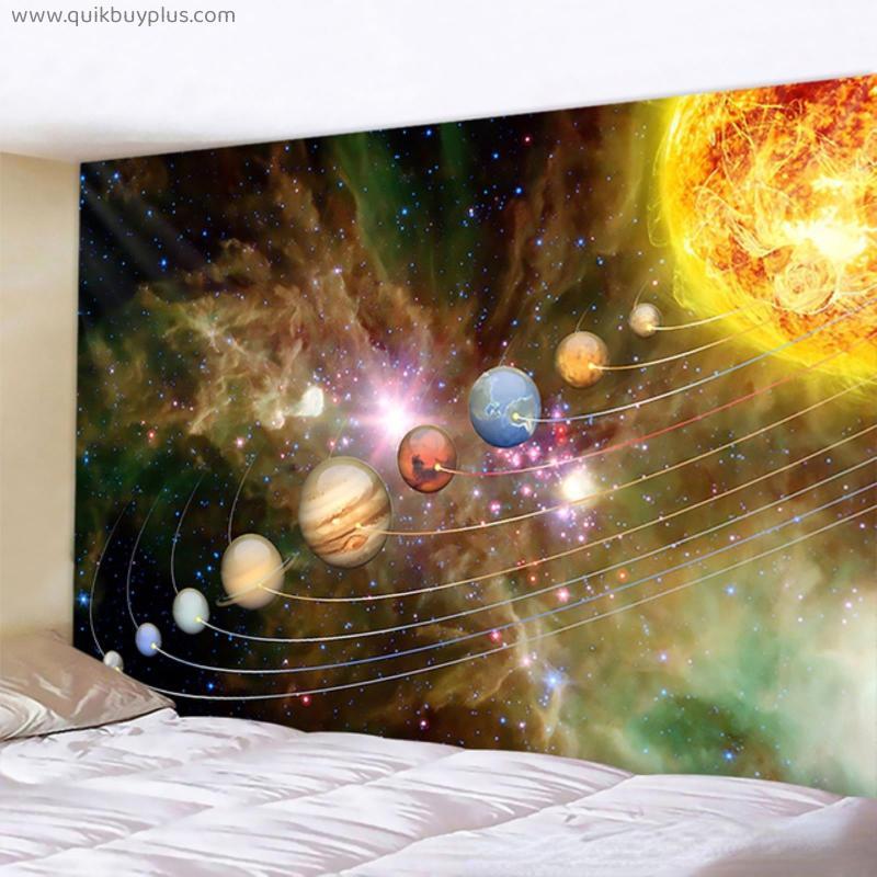 Bedroom Decor Aesthetic Tapestry Universe Space Planet Wall Hanging Psychedelic Galaxy Home Living Room Background Decoration