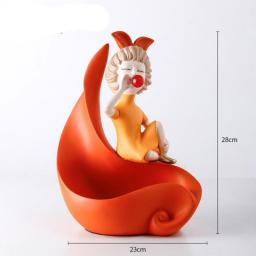 Birthday Gifts Girl Statues with Candy Bowl Sculpture Office Shop Desktop Decor Storage Ornaments Home Decoration Accessories