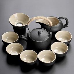 Black Crockery Ceramic Teapot Tea Cup Chinese Kung Fu Tea Sets Drinkware Gift Tea Set Afternoon Tea