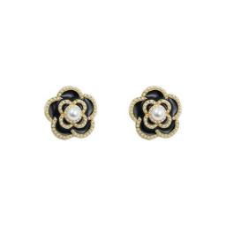 Black Flower Earrings For Women Rose Ear Studs Party Wedding Accessories  Gift