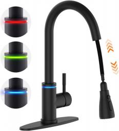 Black Kitchen Faucets with Pull Down Sprayer Kitchen Sink Faucet with Pull Out Sprayer Single Hole Deck Mount Single Handle Stainless Steel Grifos De Cocina 866068R