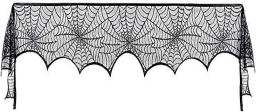 Black Lace Halloween Window Curtains, Spooky Skeleton Spider Web Curtain Valance Door Panels Covers For Halloween Decoration Party Holiday Indoor Decor , (2# 40 X 80 Inch…)
