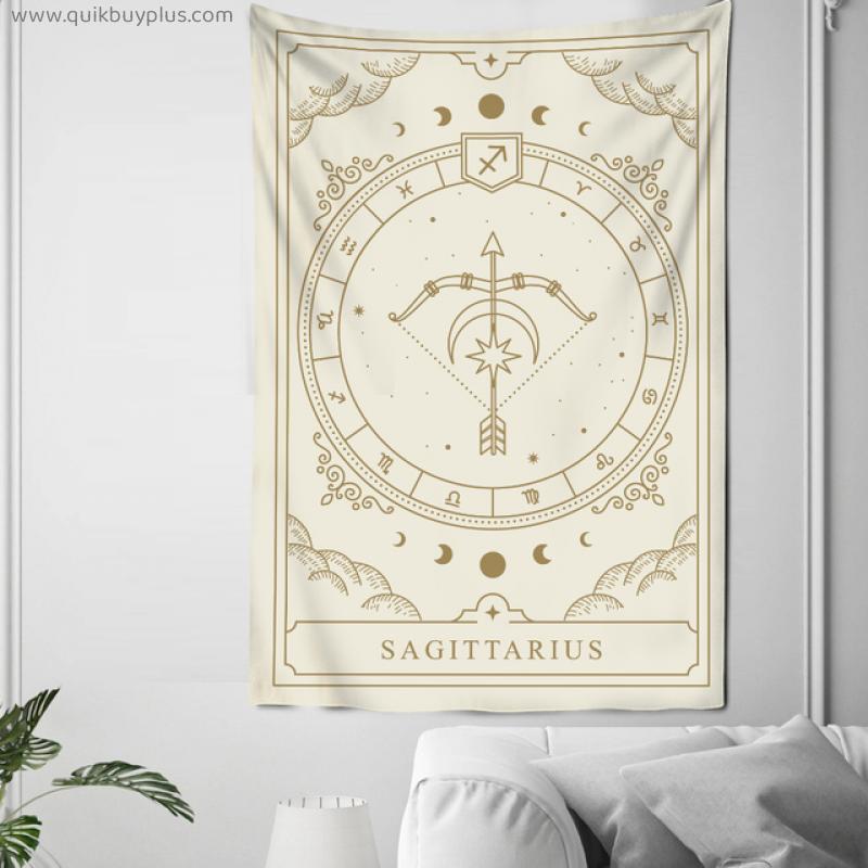 Black White Astrology Tarot Tapestry Night Moon Dorm Room Hippie  Wall Hanging Mandala Psychedelic Tapiz Witchcraft Home Decor
